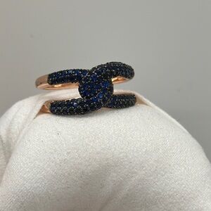 Elegant Blue and Rose Gold Women's Ring No Bag No Tag Never worn Size 11